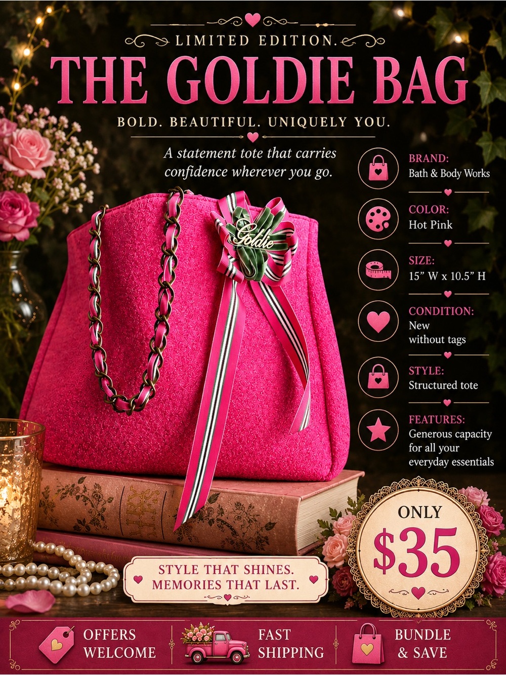 Bath & Body Works Pink Tote Bag